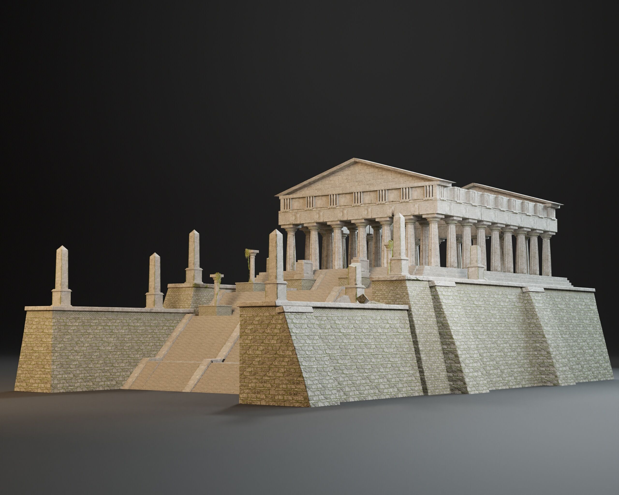 Ancient Ruins - Modular Structures Low-poly 3D model_4