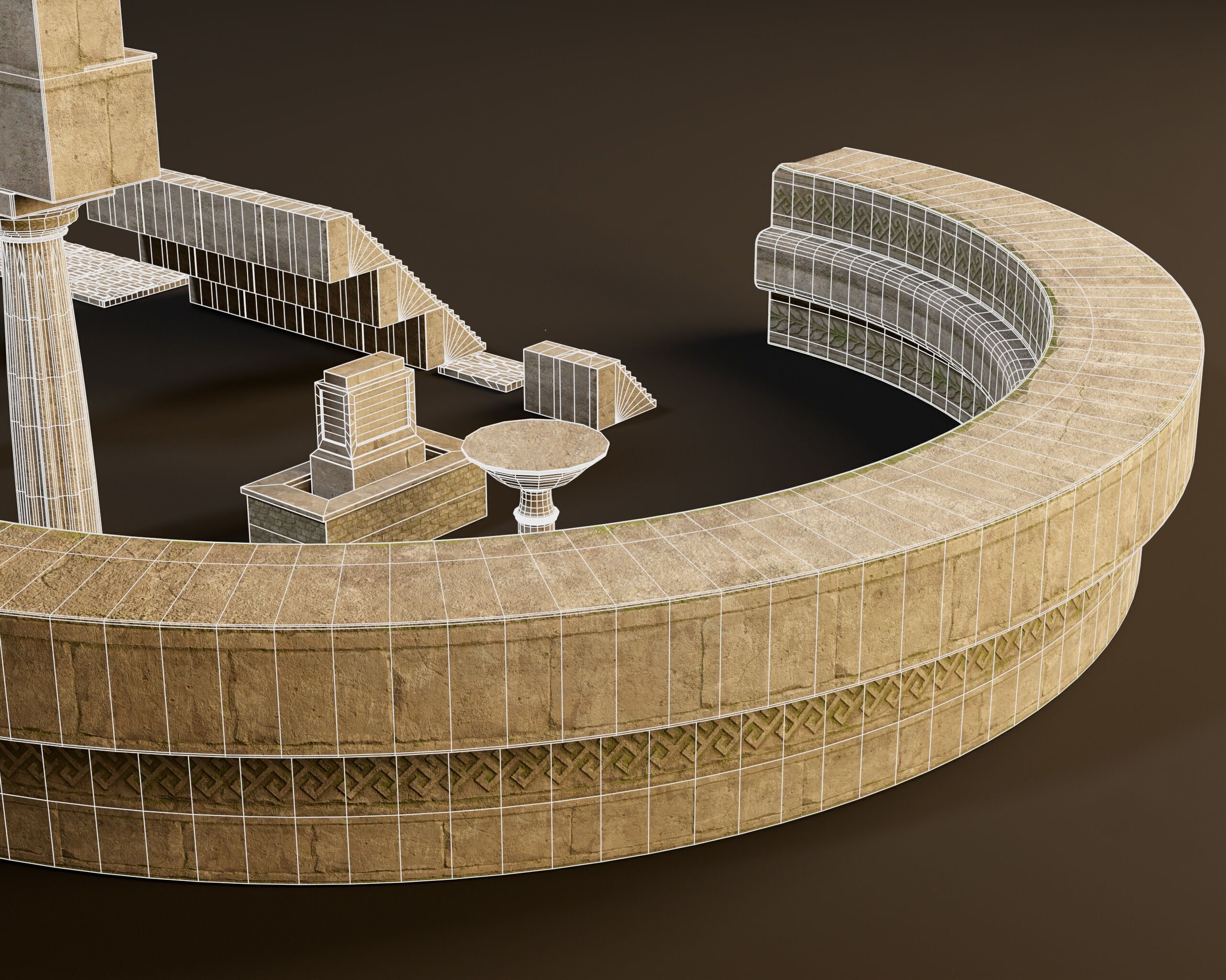 Ancient Ruins - Modular Structures Low-poly 3D model_11