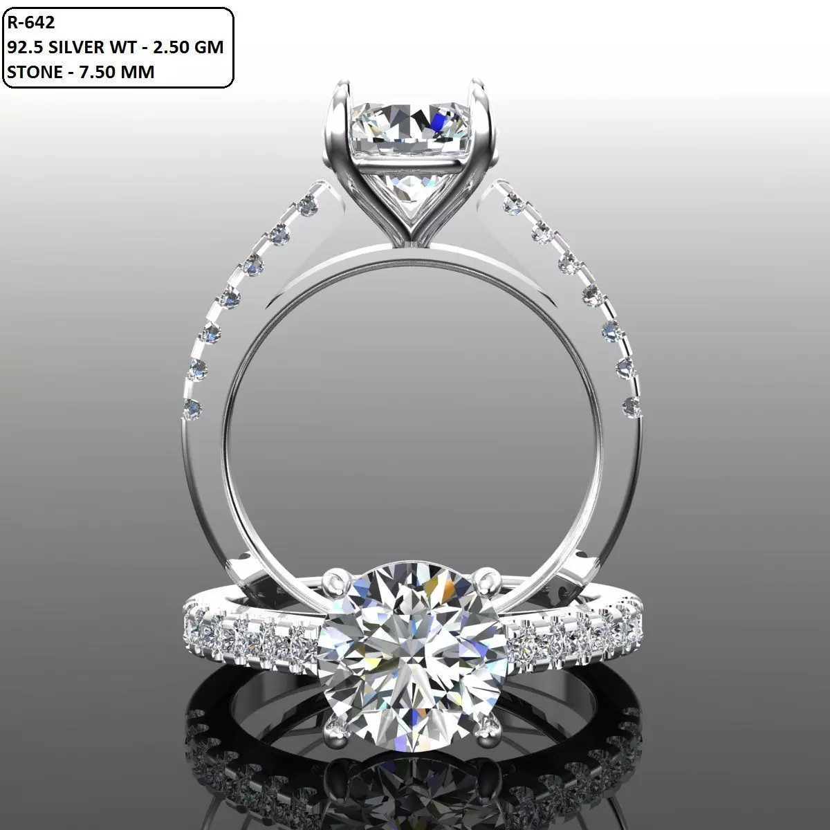Solitaire Ring 3D print model_0