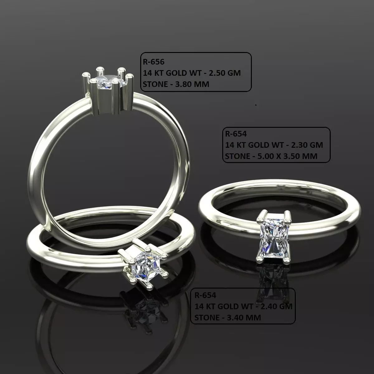 Solitaire Ring 3D print model_0