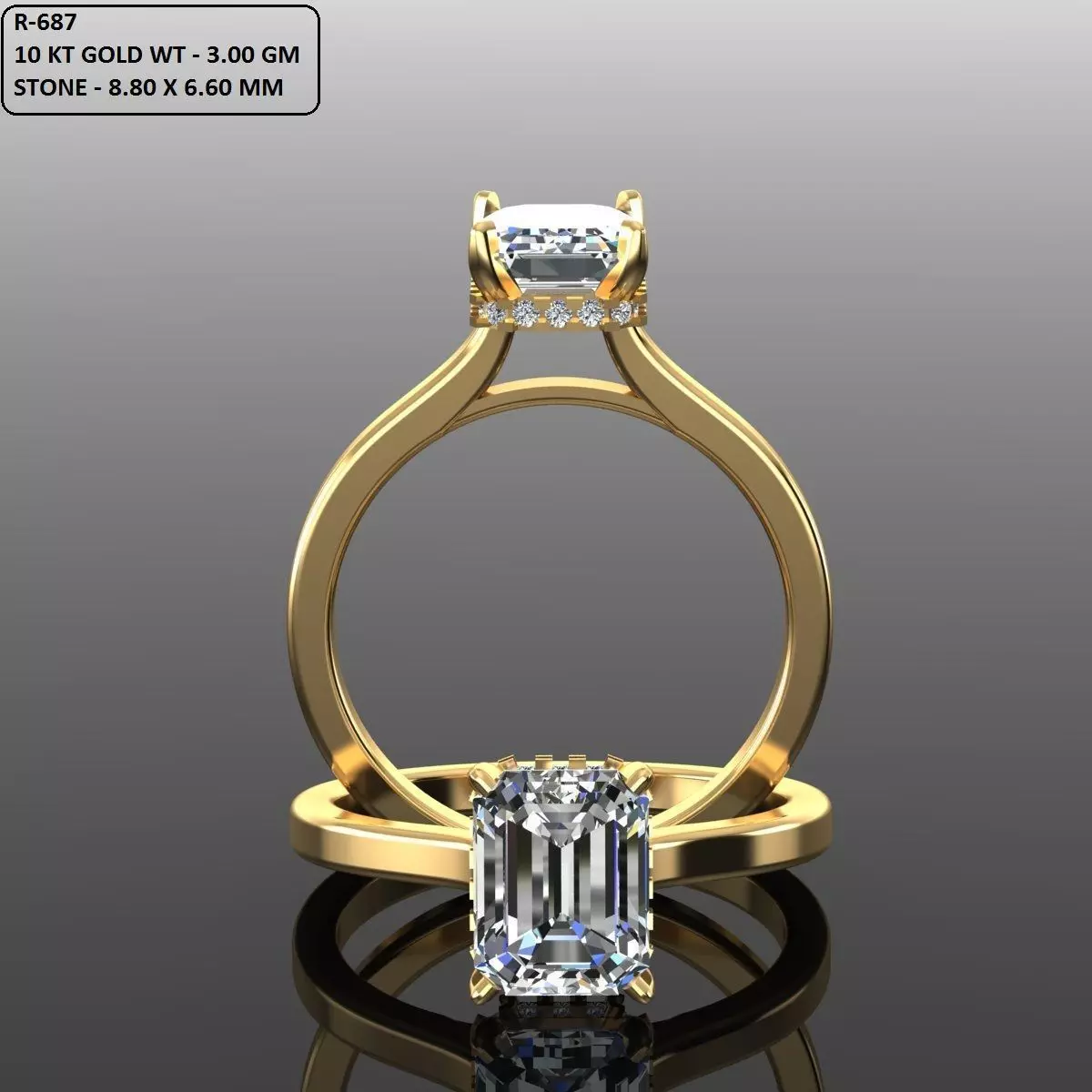 Solitaire Ring 3D print model_0