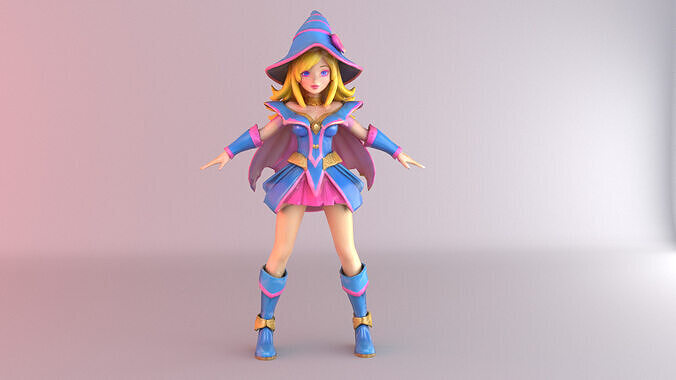 Anime Sorceress Girl Magical Wizard Character 3D Model 3D model