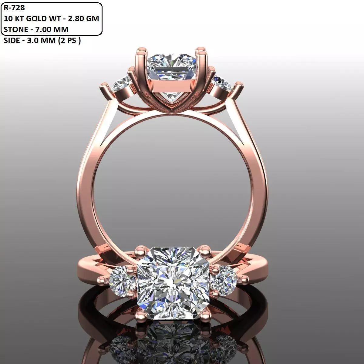 Solitaire Ring 3D print model_0