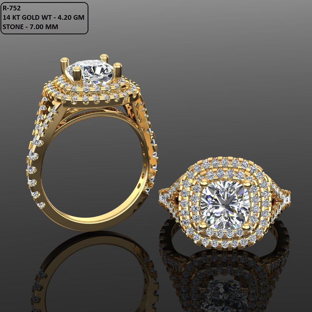 Solitaire Ring 3D print model_1