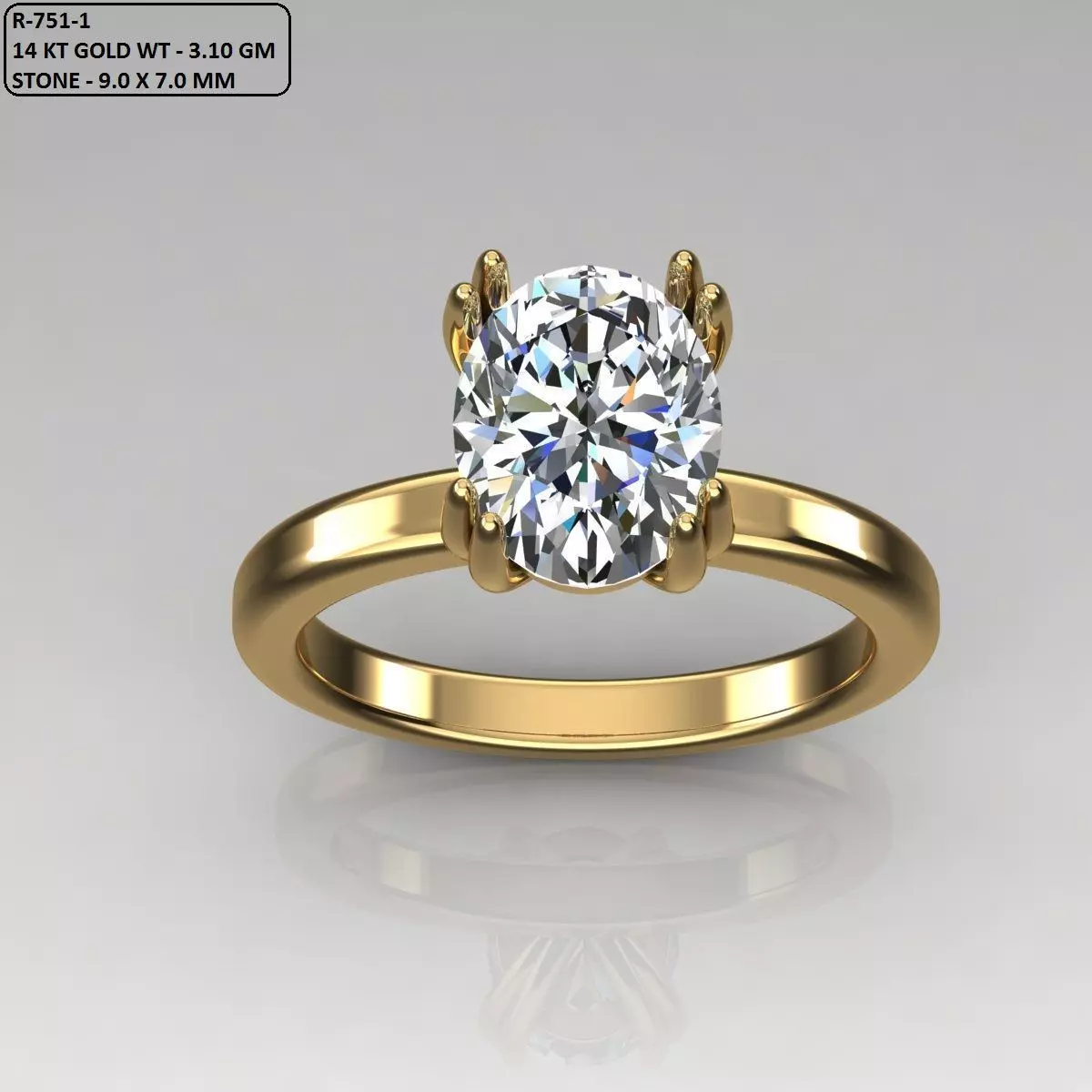 Solitaire Ring 3D print model_0