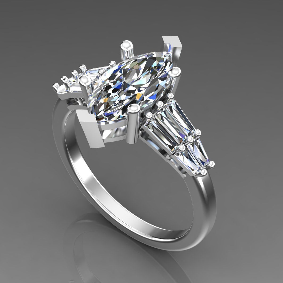 Solitaire Ring 3D print model_1
