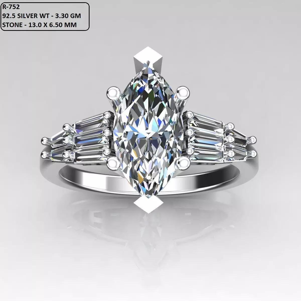 Solitaire Ring 3D print model_0