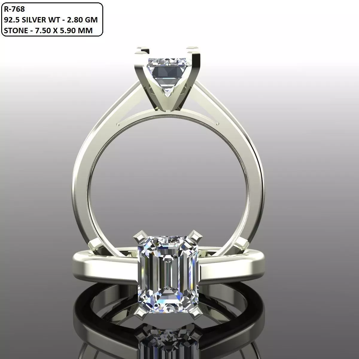 Solitaire Ring 3D print model_0