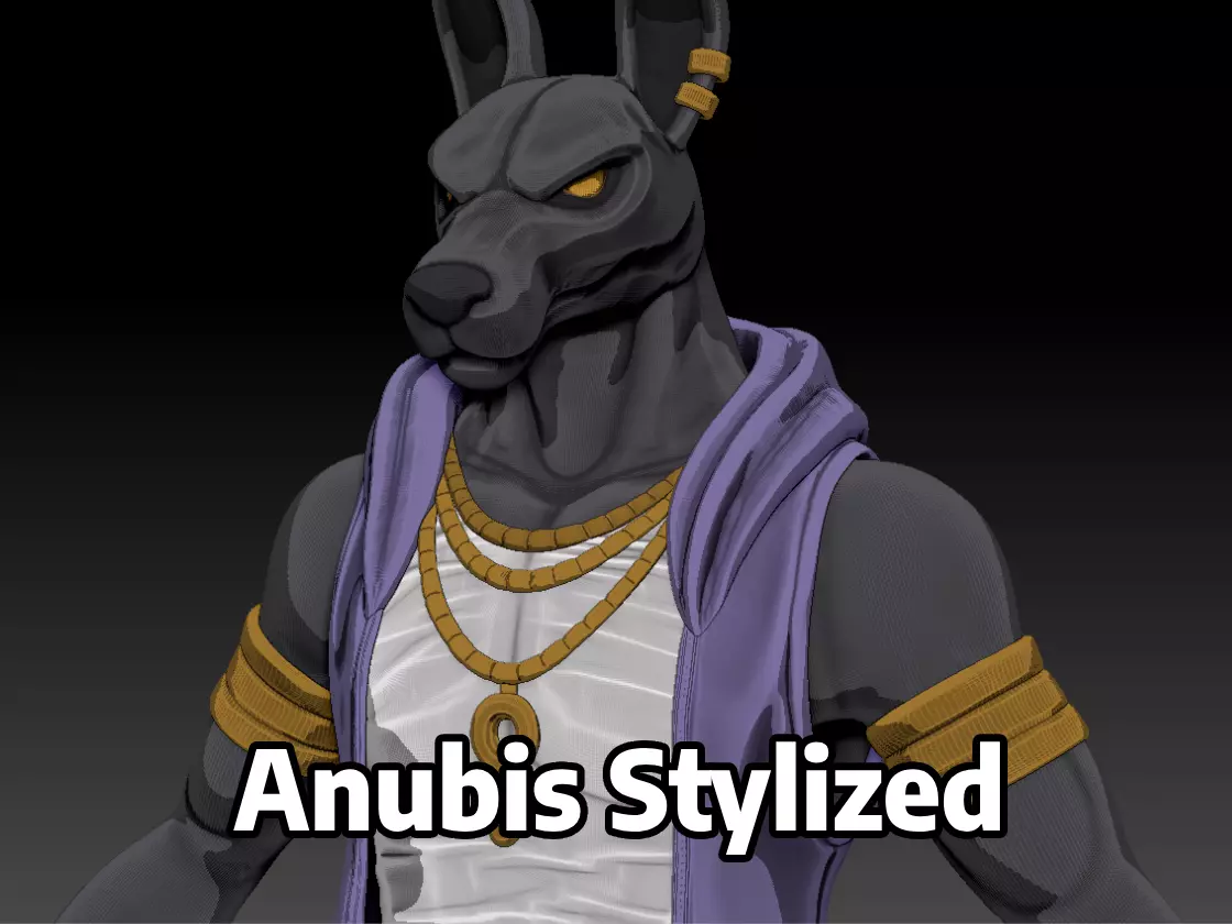 Anubis Stylized High Poly 3D model