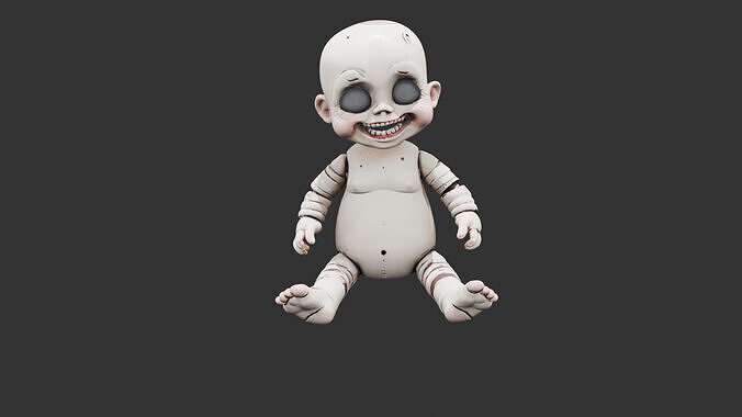Broken Smile Doll Low-poly 3D model