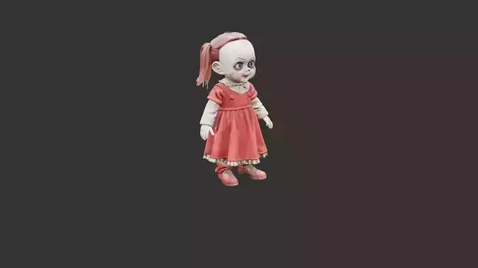 Rotting Velvet Doll Low-poly 3D model