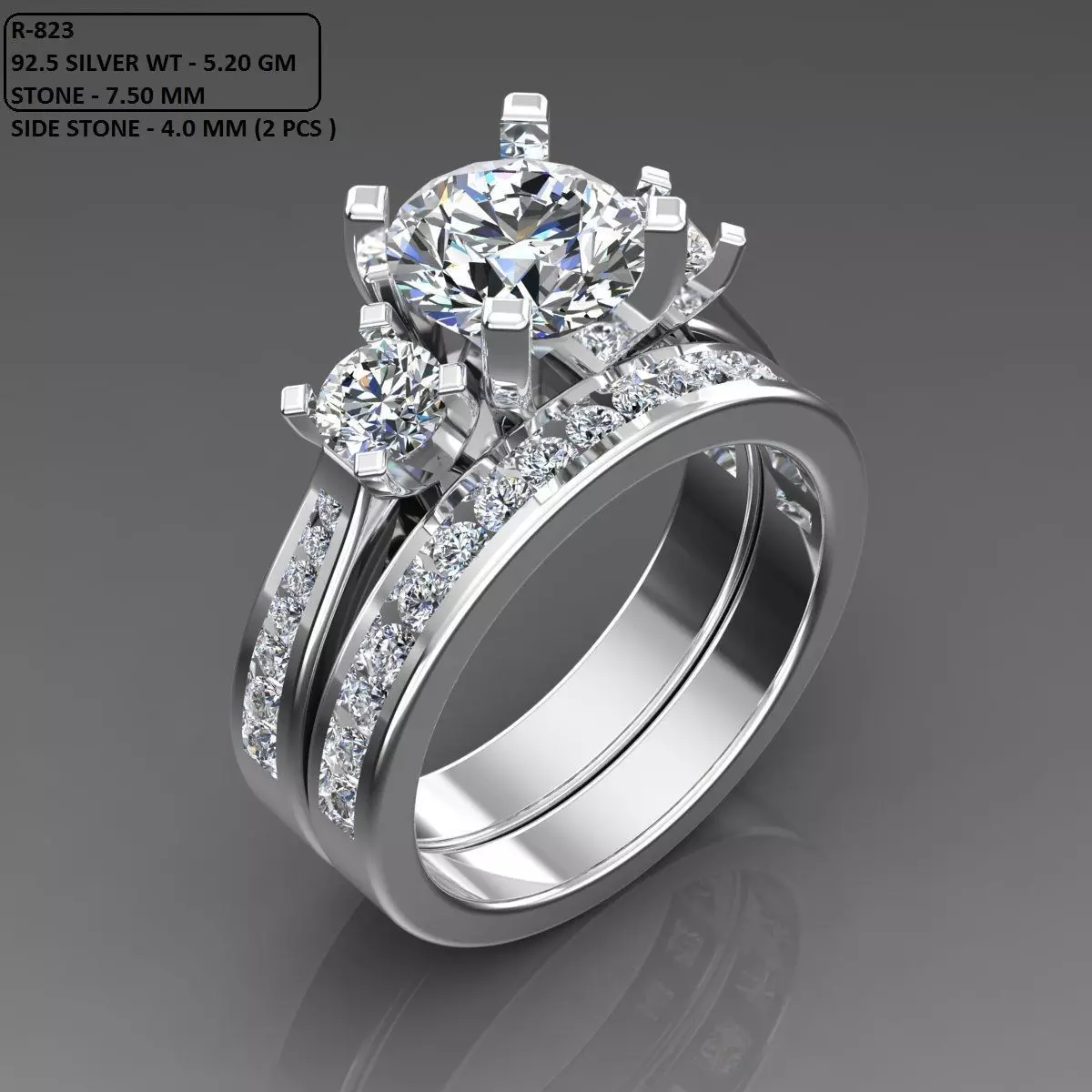 Solitaire Ring 3D print model_0