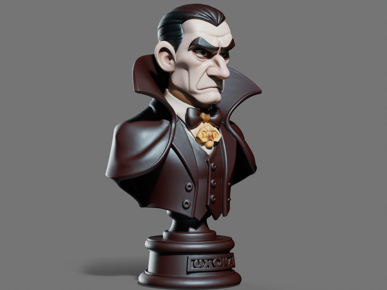 Dracula Bust Print STL 3D print model_1