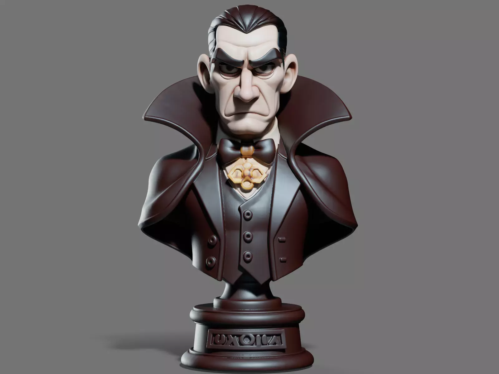 Dracula Bust Print STL 3D print model_0