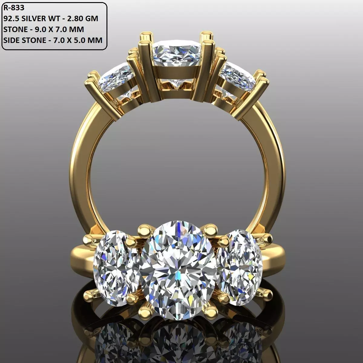 Solitaire Ring 3D print model_0