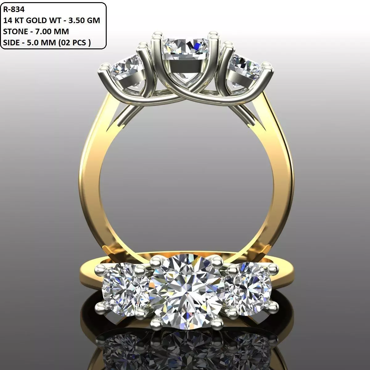 Solitaire Ring 3D print model_0