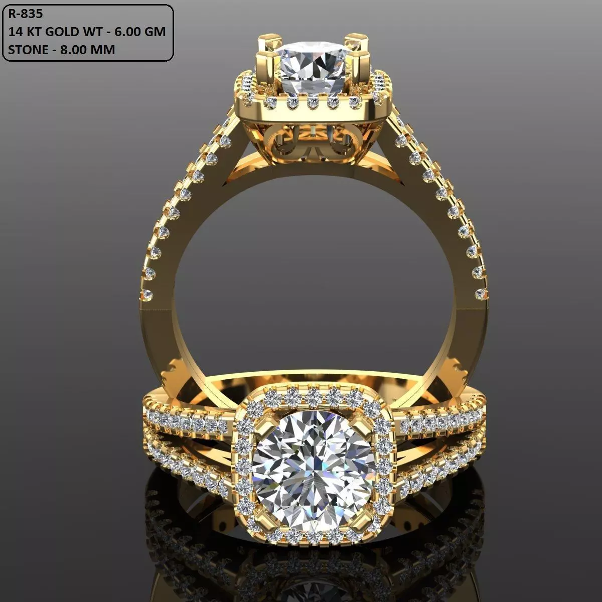 Solitaire Ring 3D print model_0