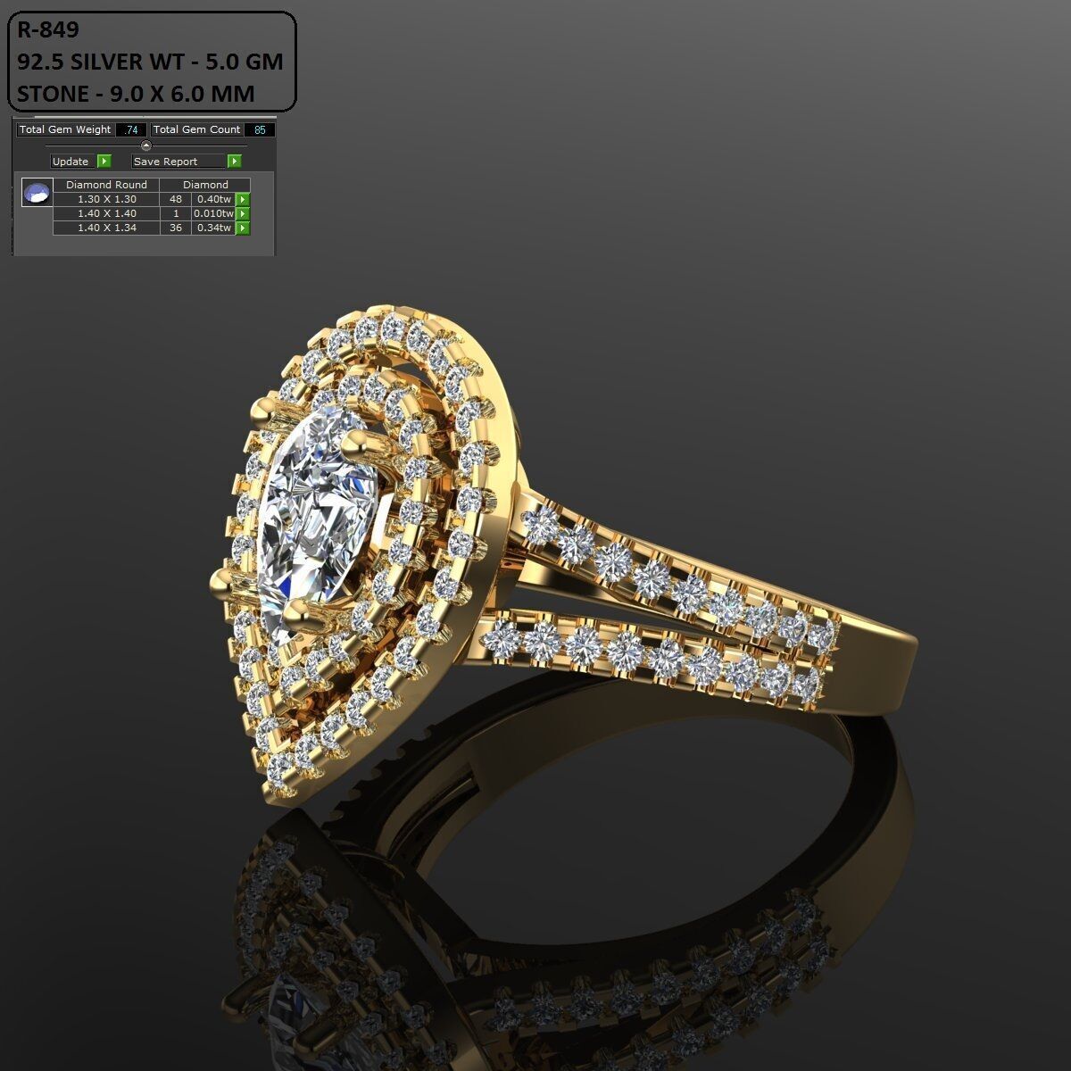 Solitaire Ring 3D print model_2