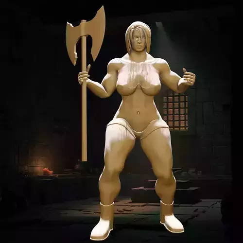 Barbarian Woman With an Axe 3D Printable Model Files