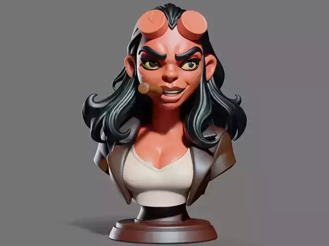Hellgirl Bust 3D Print STL