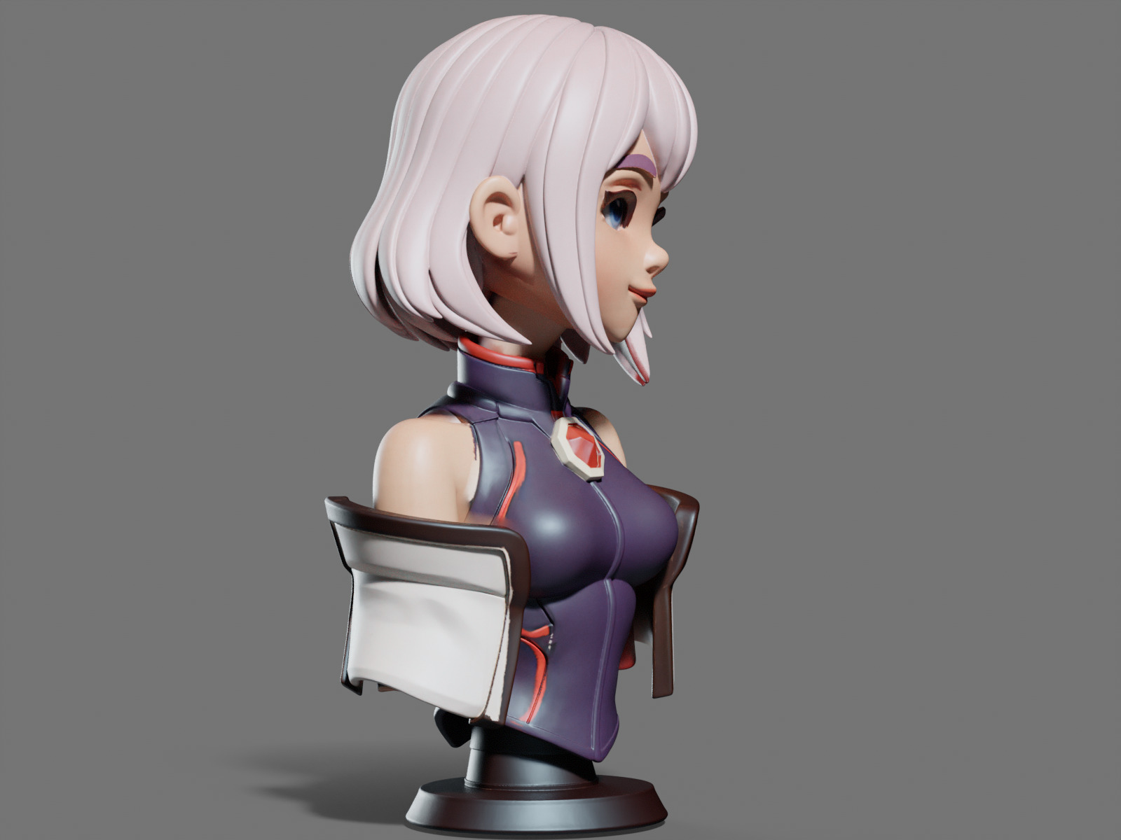 Lucy Cyberpunk Bust 3D Print STL 3D print model_1