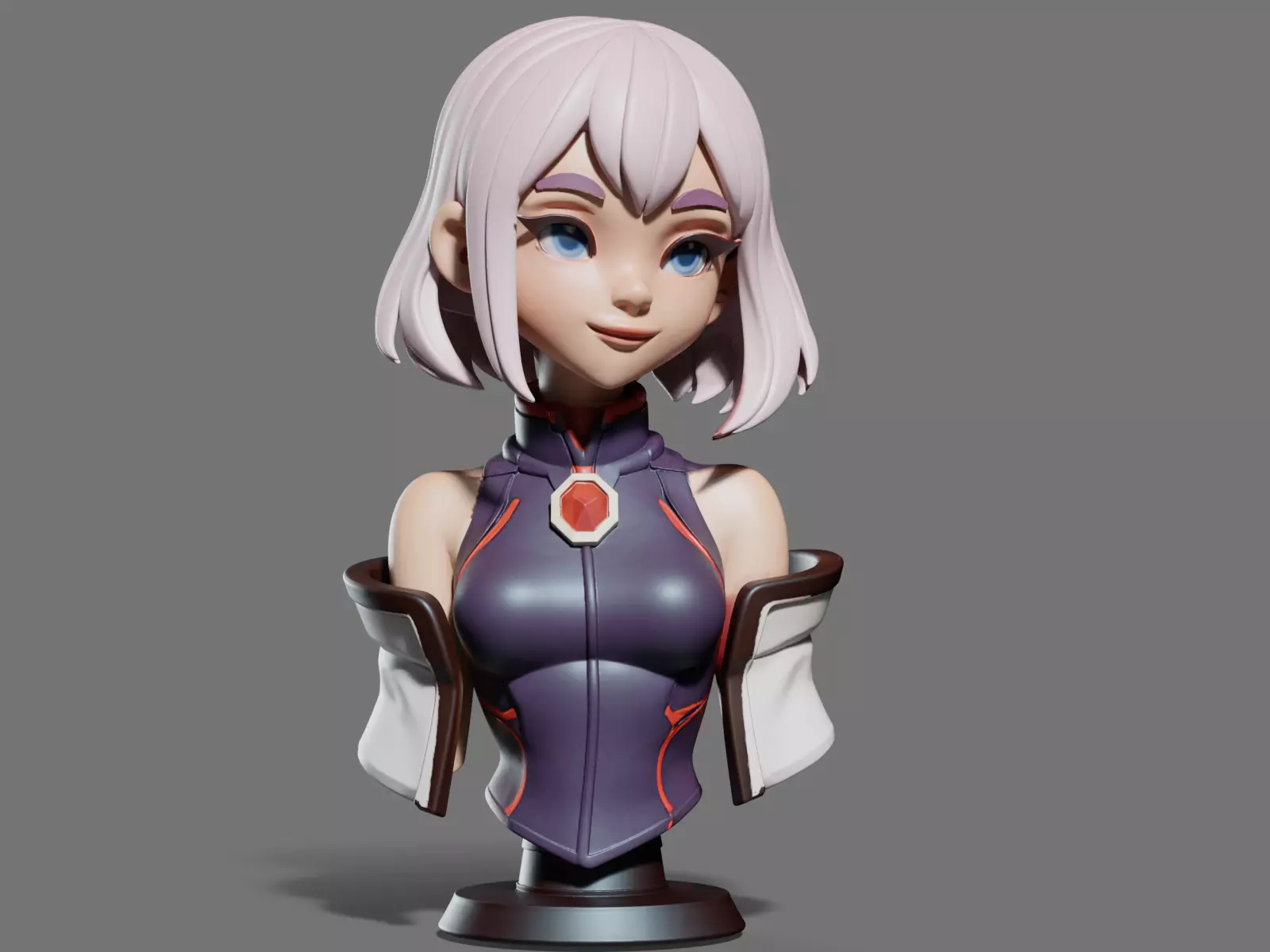 Lucy Cyberpunk Bust 3D Print STL 3D print model_0