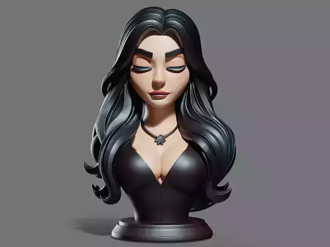 Morticia Addams Bust 3D Print STL