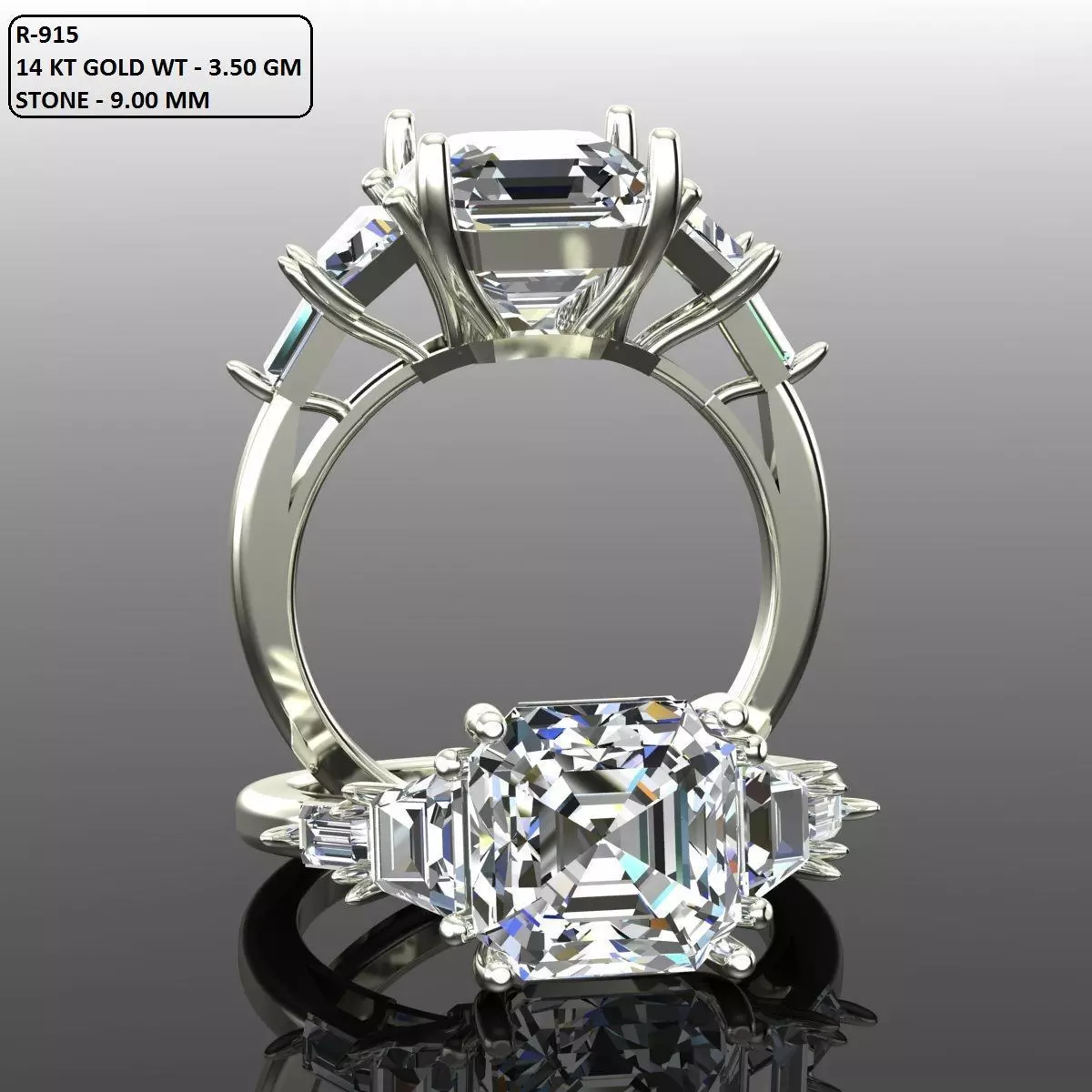 Solitaire Ring 3D print model_0