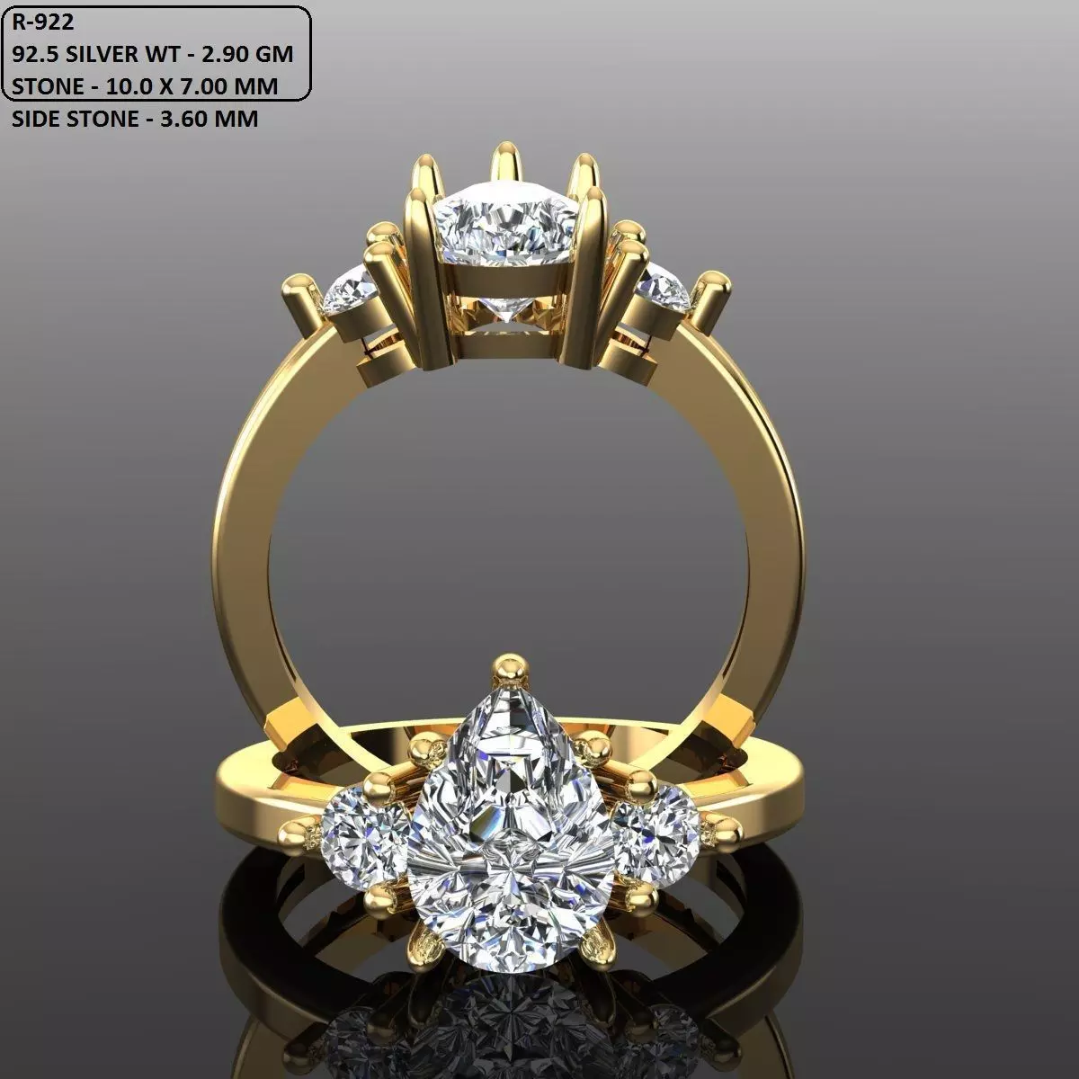 Solitaire Ring 3D print model_0