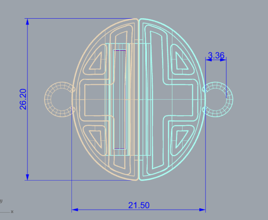 ArtDeco-Inspired Magnetic Clasp ornamental hidden lock mechanism 3D print model_9