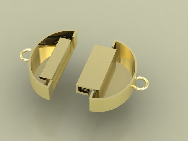 ArtDeco-Inspired Magnetic Clasp ornamental hidden lock mechanism 3D print model_2