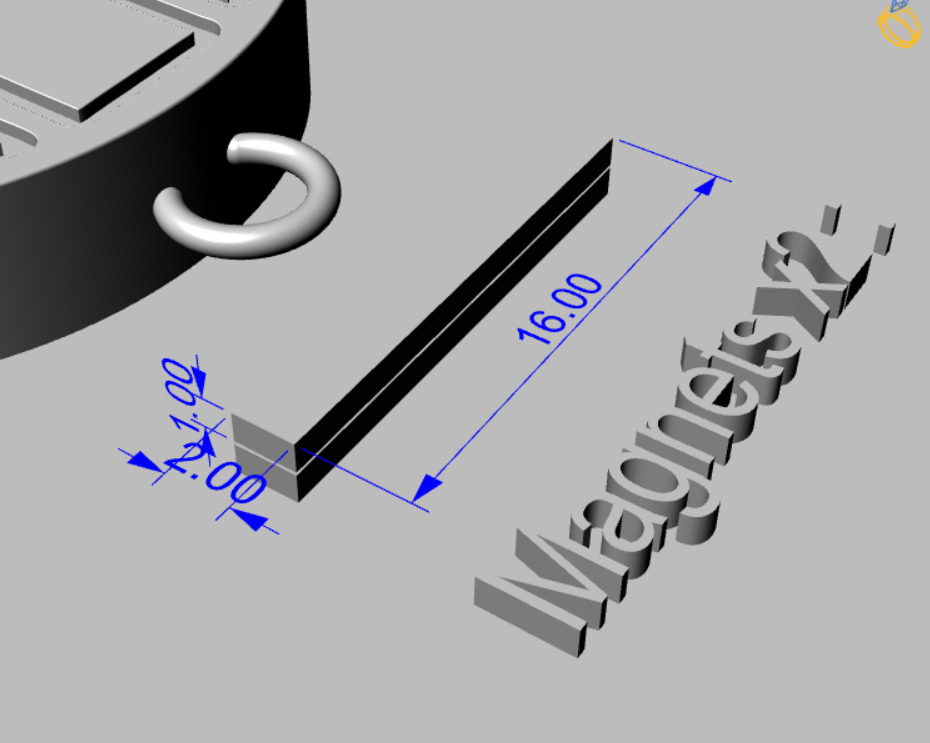 ArtDeco-Inspired Magnetic Clasp ornamental hidden lock mechanism 3D print model_8