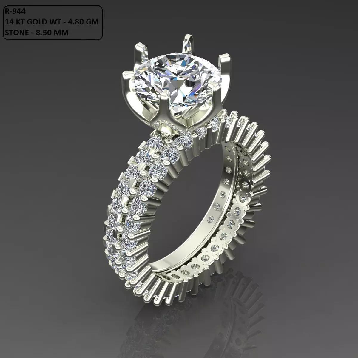 Solitaire Ring 3D print model_0