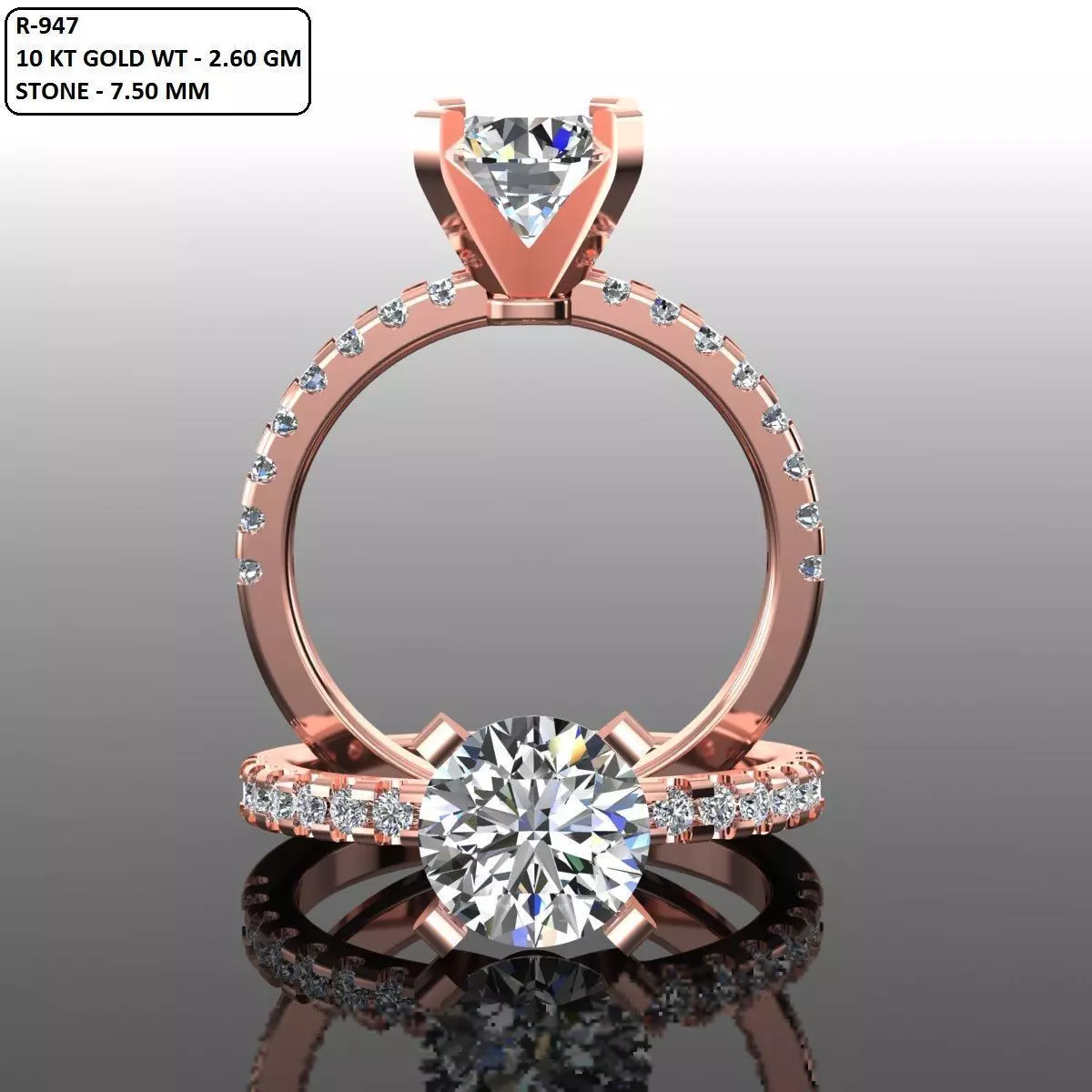 Solitaire Ring 3D print model_0