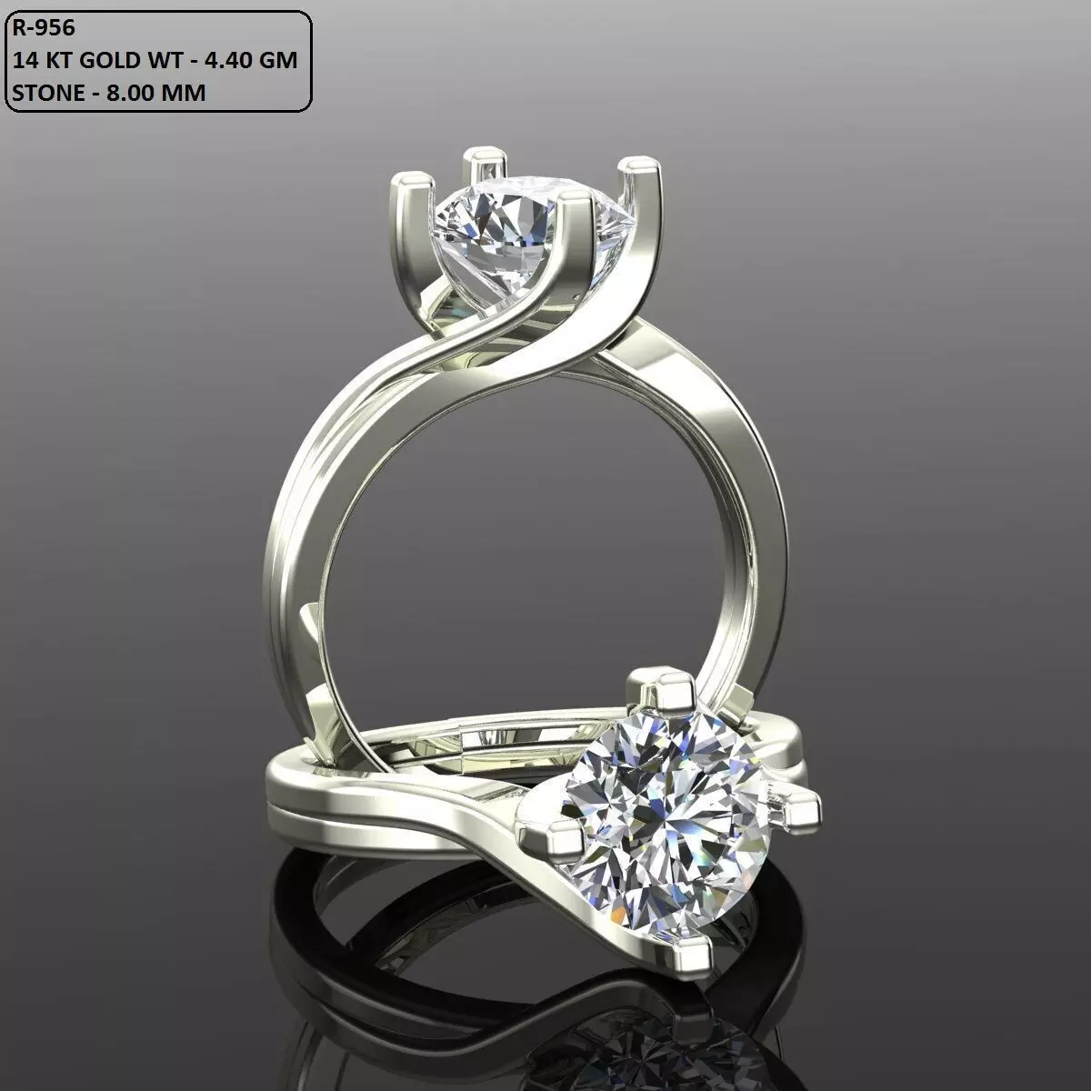 Solitaire Ring 3D print model_0