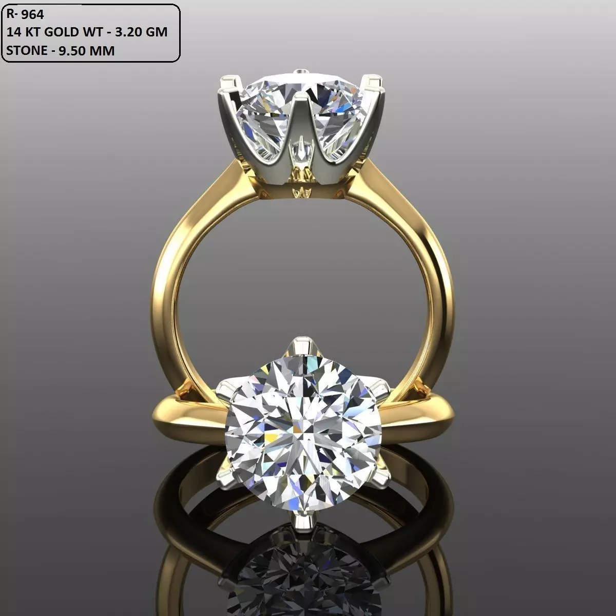 Solitaire Ring 3D print model_0