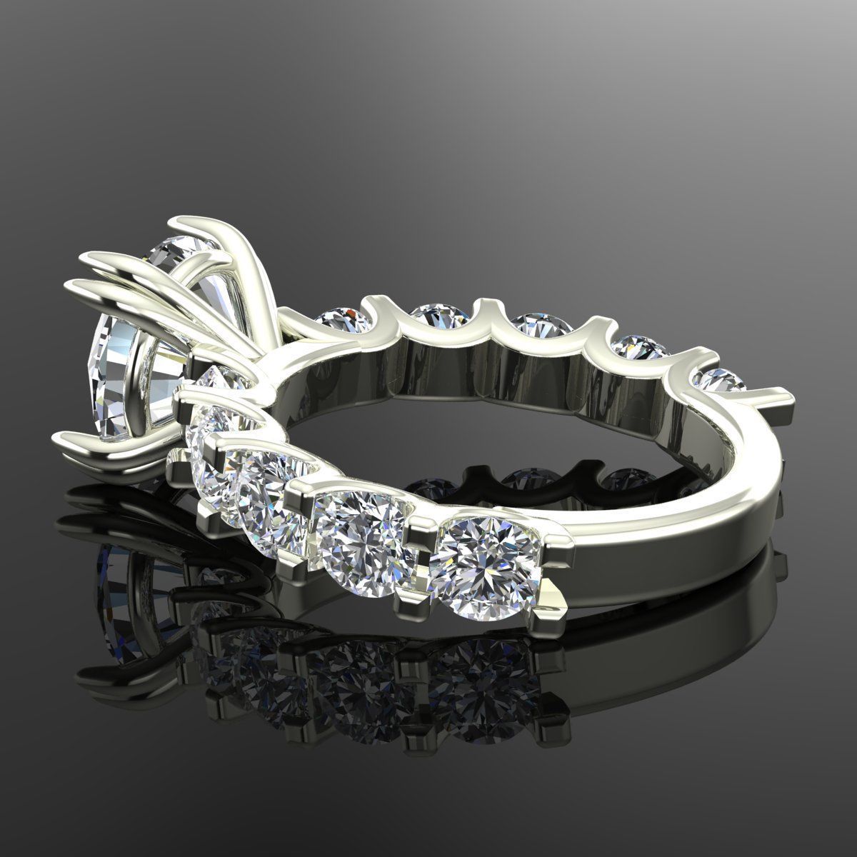 Solitaire Ring 3D print model_1