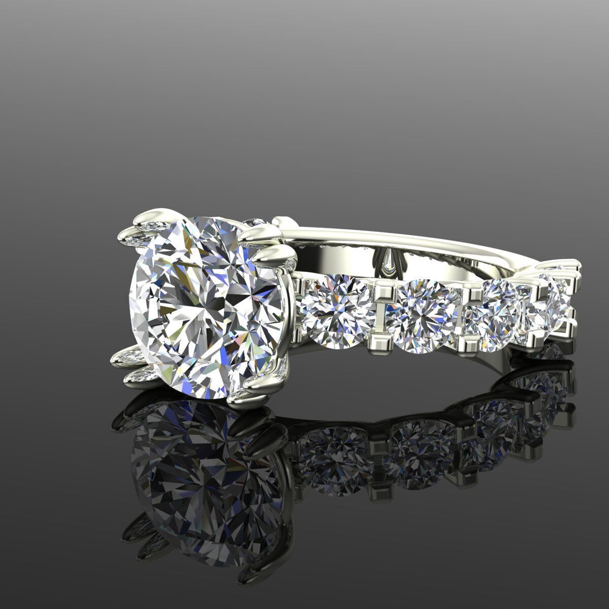 Solitaire Ring 3D print model_2