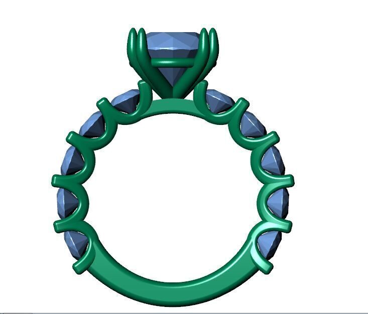 Solitaire Ring 3D print model_4