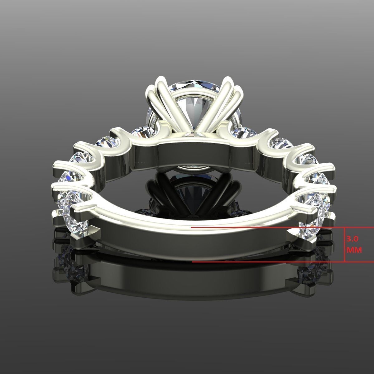 Solitaire Ring 3D print model_3