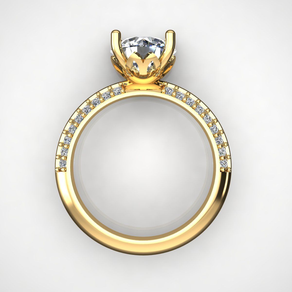 Solitaire Ring 3D print model_1