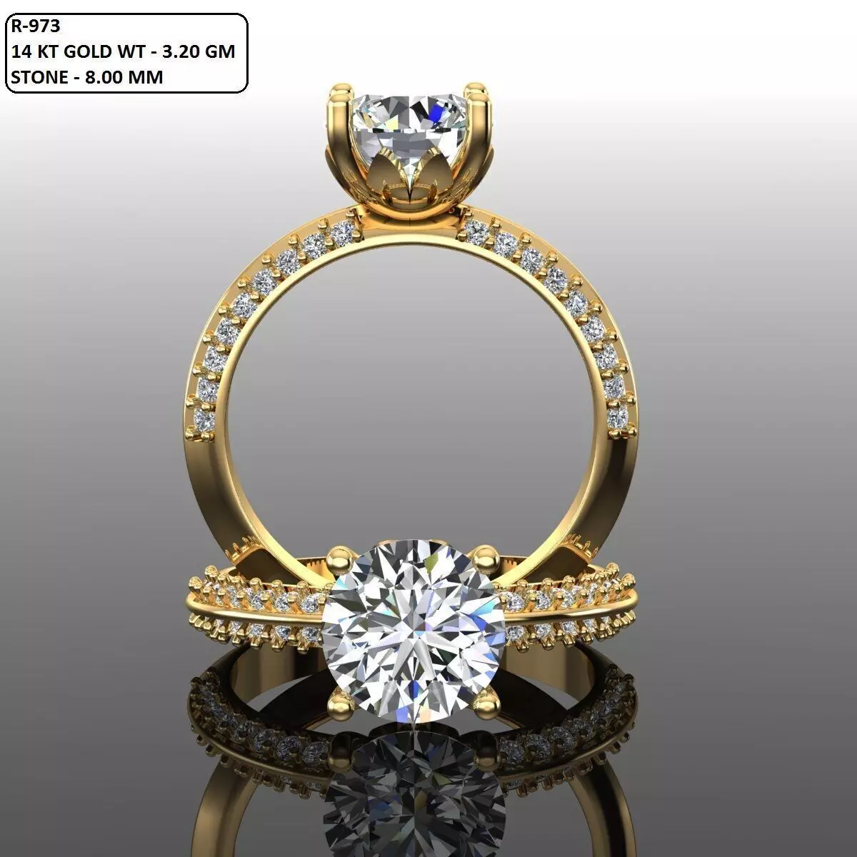 Solitaire Ring 3D print model_0
