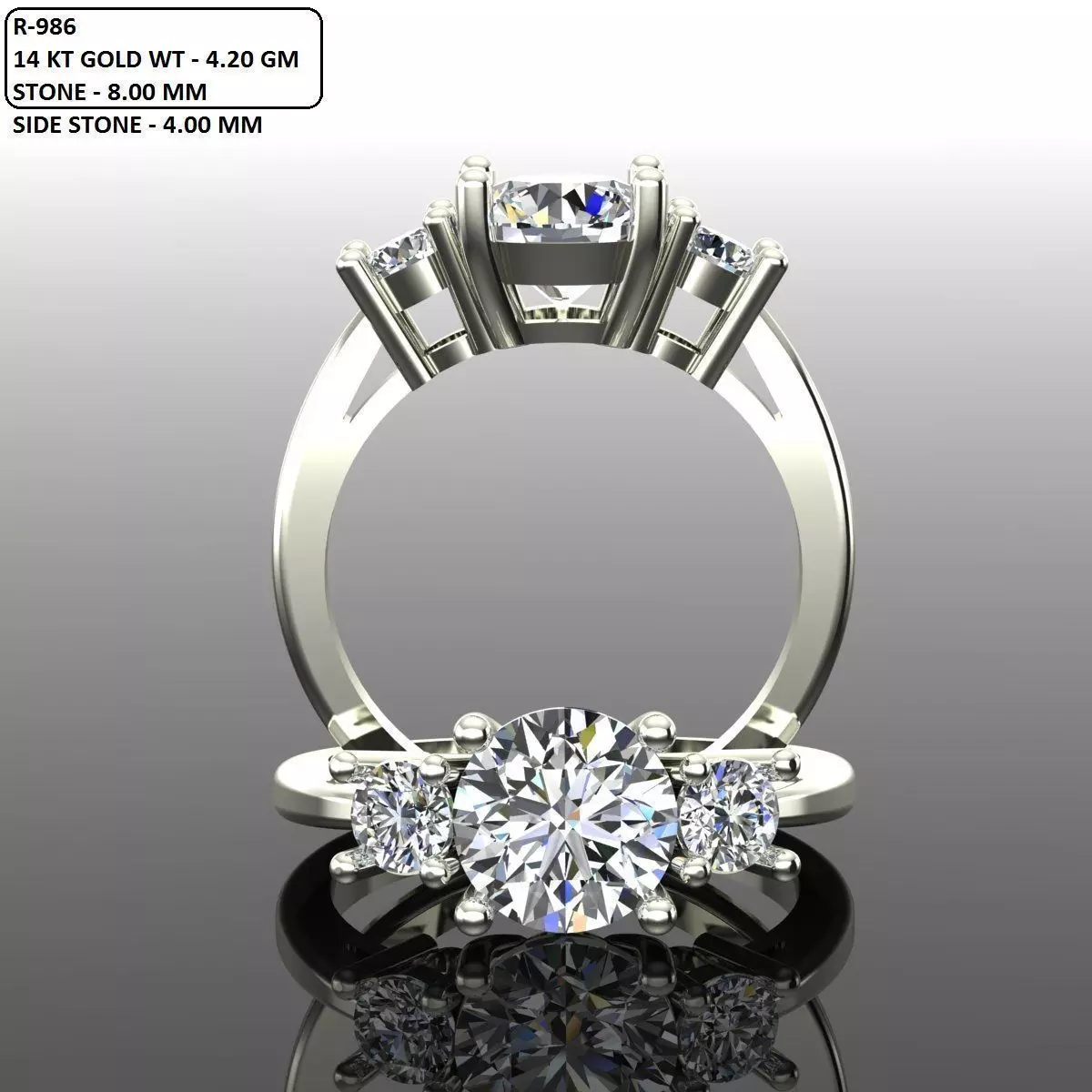 Solitaire Ring 3D print model_0