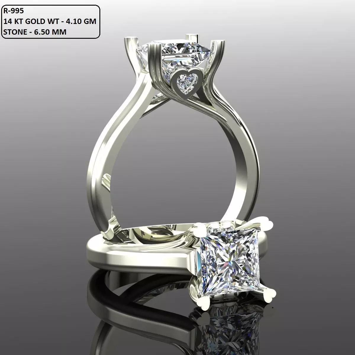Solitaire Ring 3D print model_0