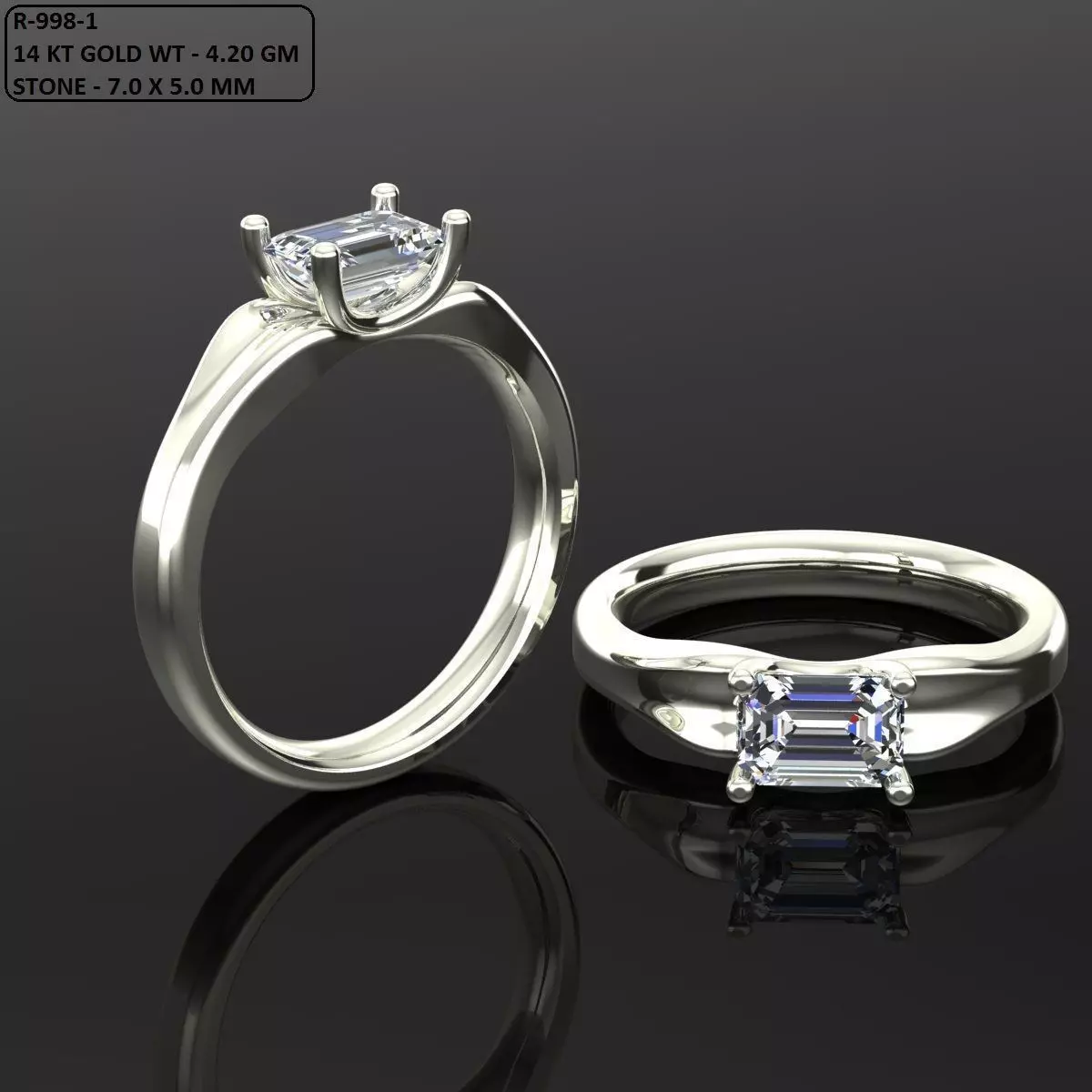 Solitaire Ring 3D print model_0