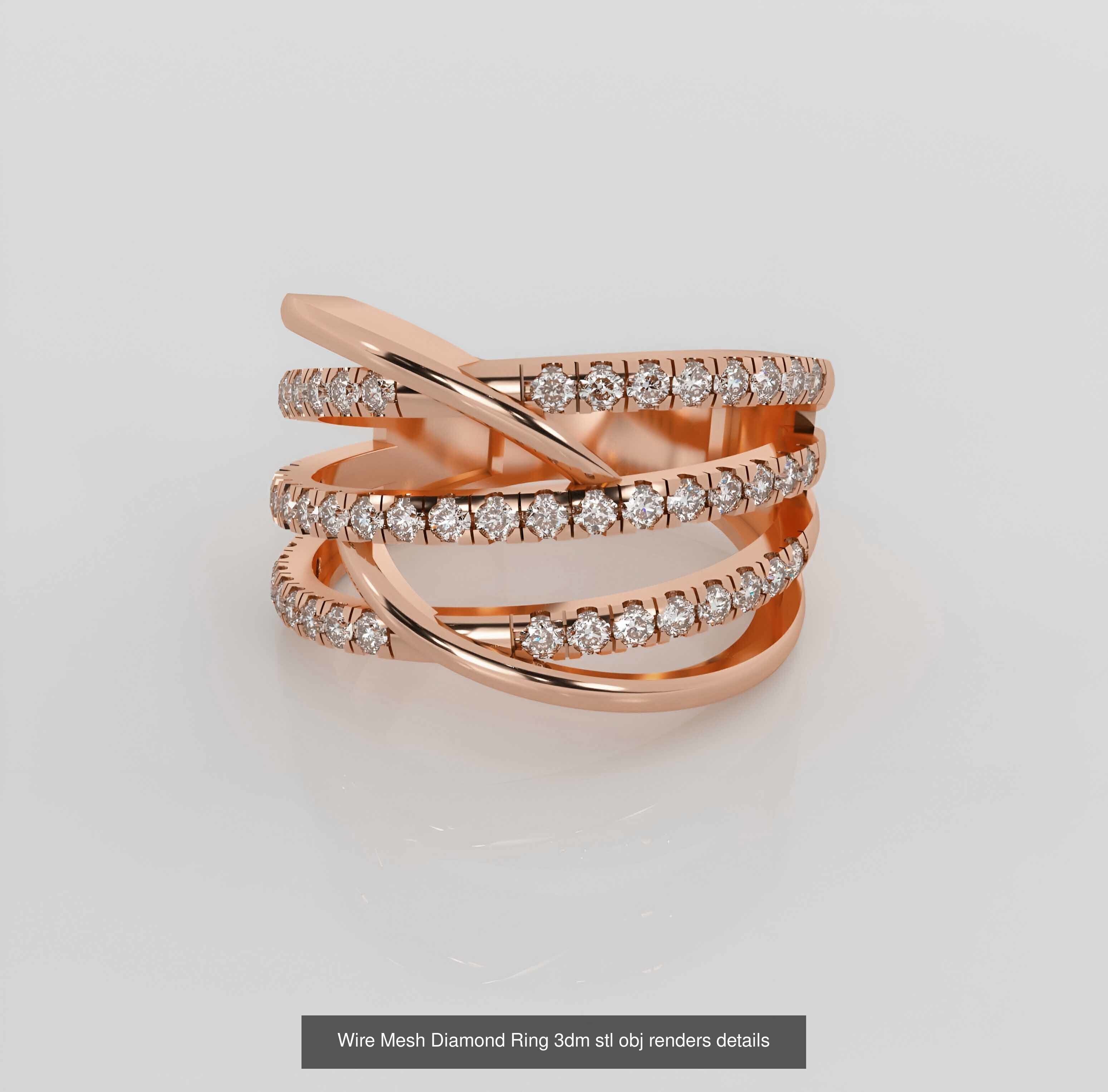 45 Wire Diamond Ring 3dm stl obj renders details 3D Model Collection_13