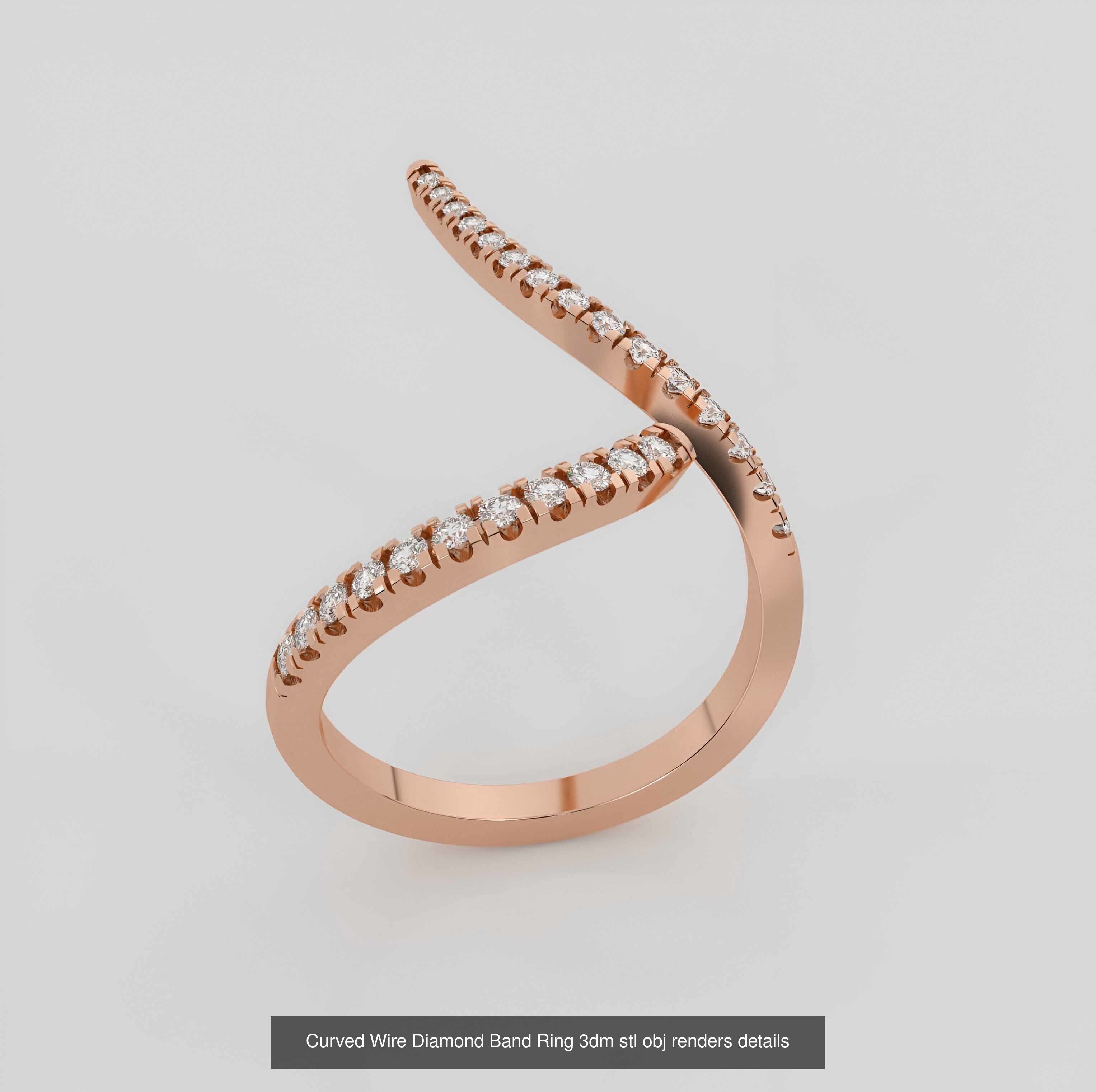 45 Wire Diamond Ring 3dm stl obj renders details 3D Model Collection_7