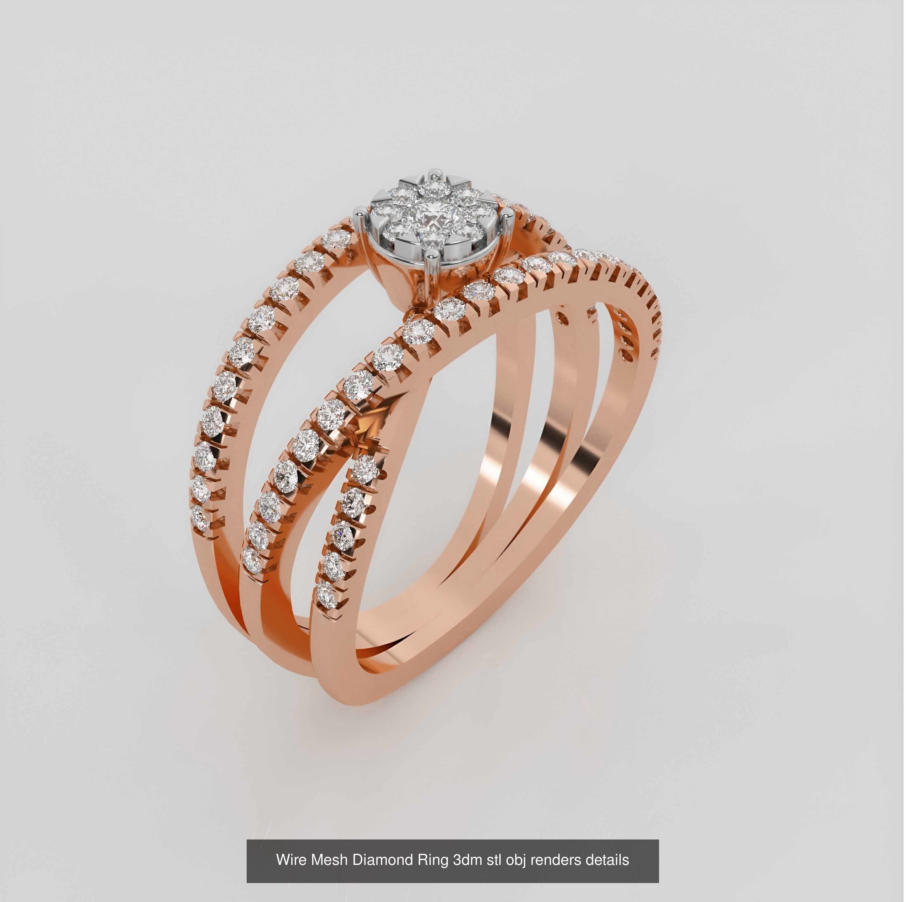 45 Wire Diamond Ring 3dm stl obj renders details 3D Model Collection_12
