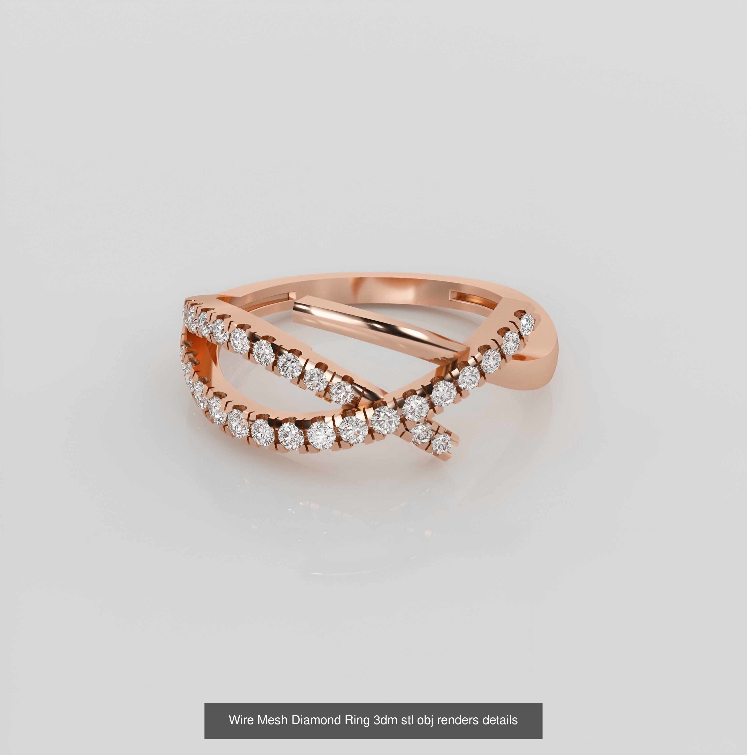 45 Wire Diamond Ring 3dm stl obj renders details 3D Model Collection_9
