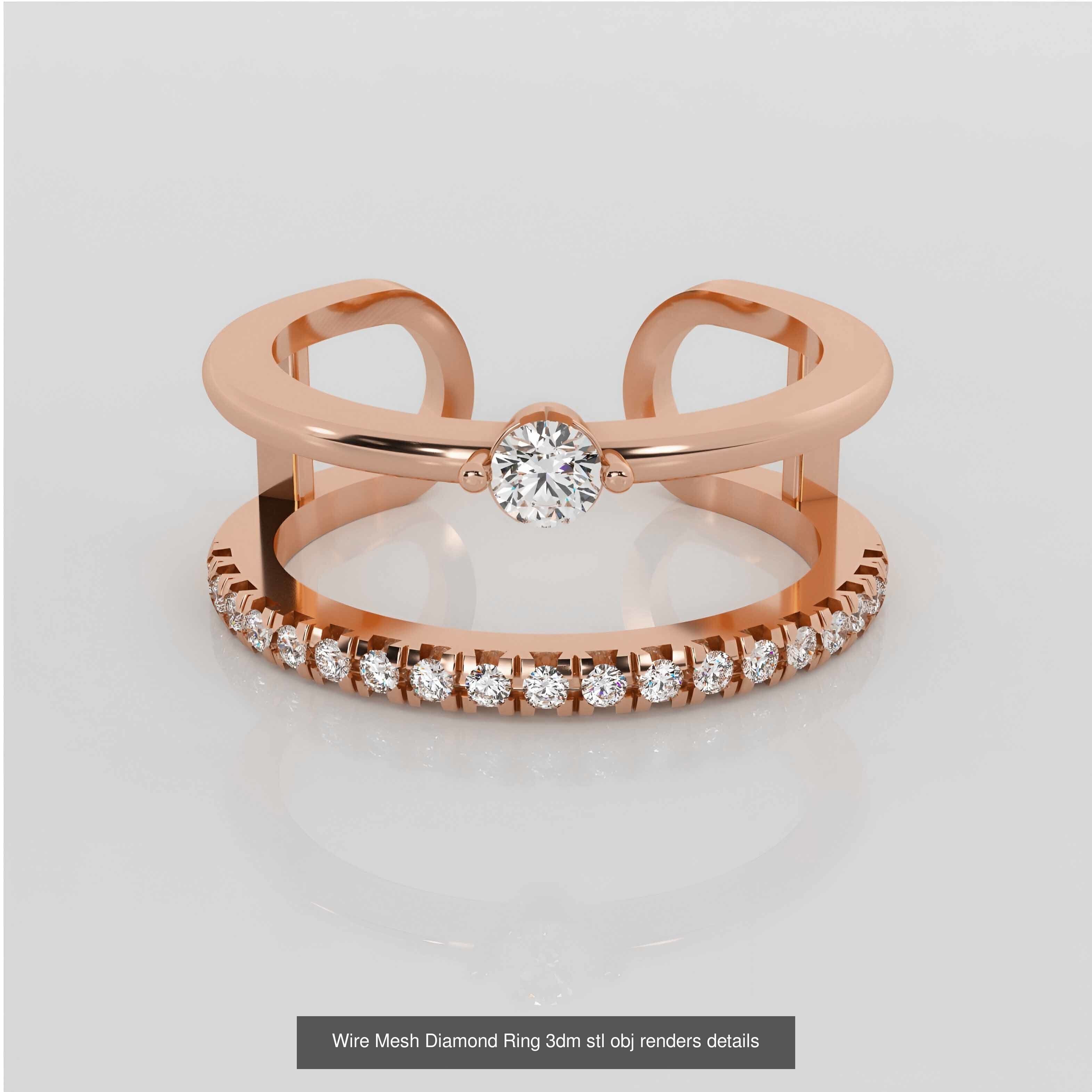 45 Wire Diamond Ring 3dm stl obj renders details 3D Model Collection_6